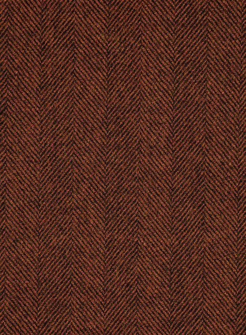 Italian Wide Herringbone Brunette Tweed Jacket - Click Image to Close