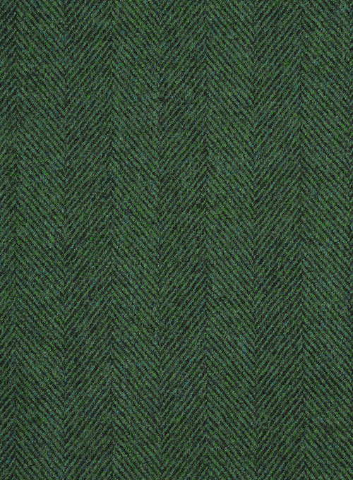 Italian Wide Herringbone Green Tweed Jacket