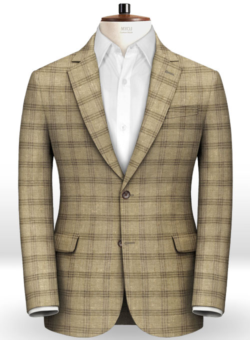 Italian Oatland Beige Linen Jacket