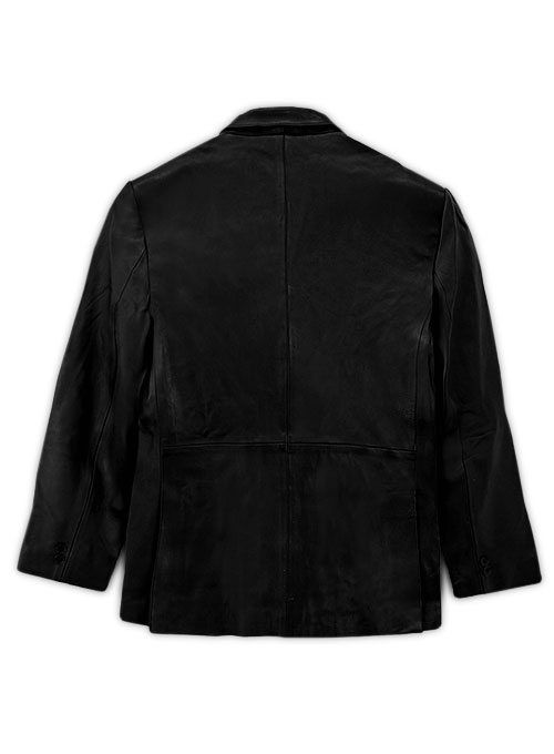 Black Leather Blazer - 44 Regular - Click Image to Close