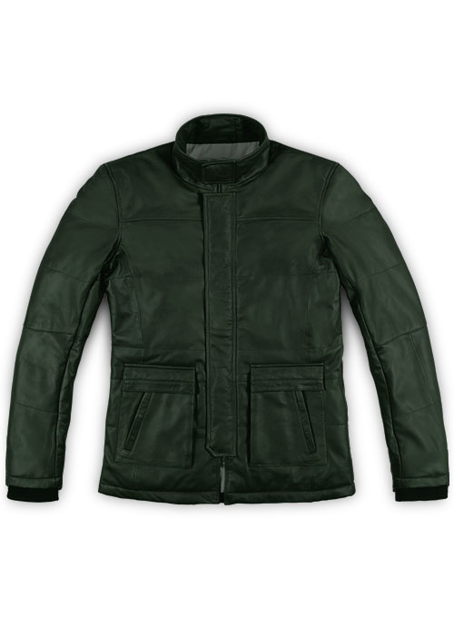 Soft Deep Olive Leather Jacket # 1000 - Click Image to Close