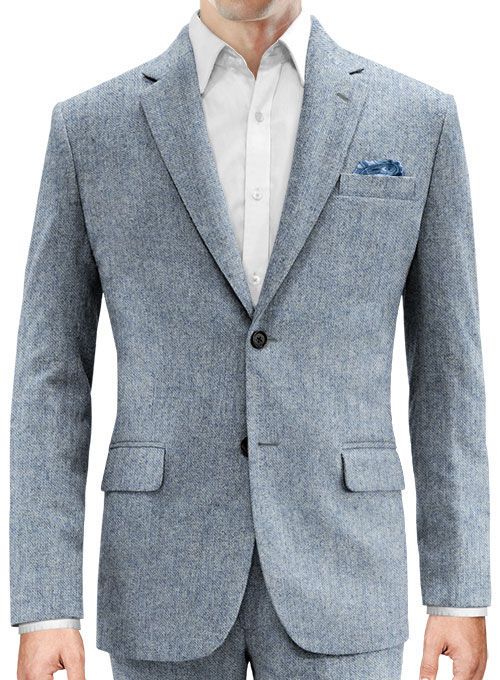 Light Blue Denim Tweed Jacket - Click Image to Close
