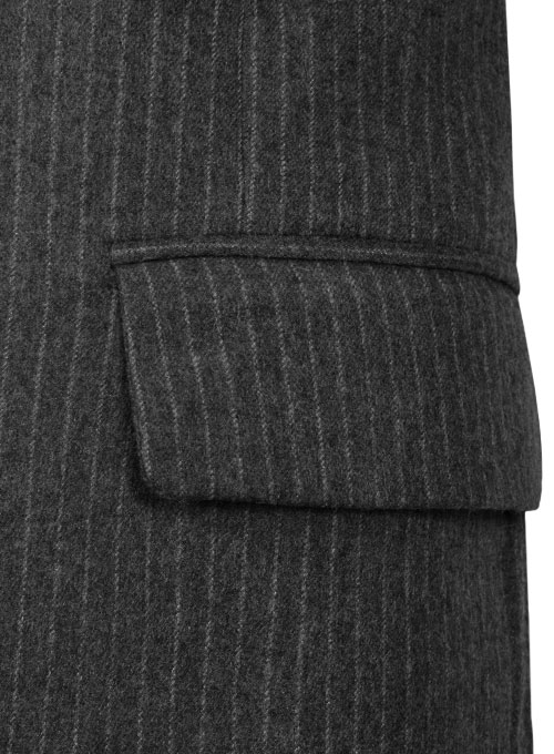 Light Weight Charcoal Stripe Tweed Jacket