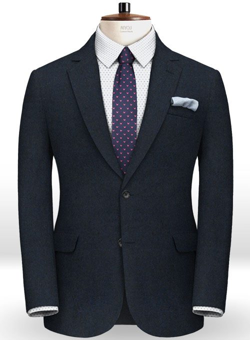 Light Weight Melange Dark Blue Tweed Jacket