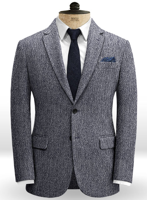 Light Weight Slubby Blue Tweed Jacket