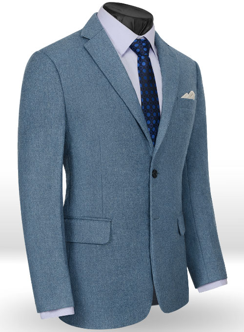 Light Weight Turkish Blue Tweed Jacket - Click Image to Close