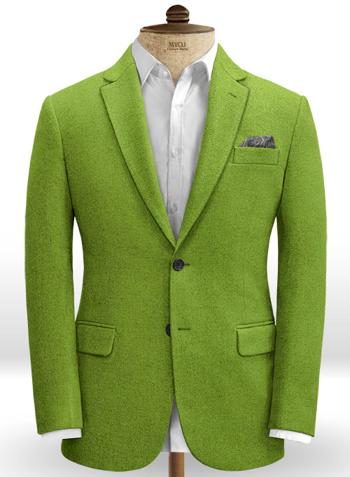 Melange Parrot Green Tweed Jacket