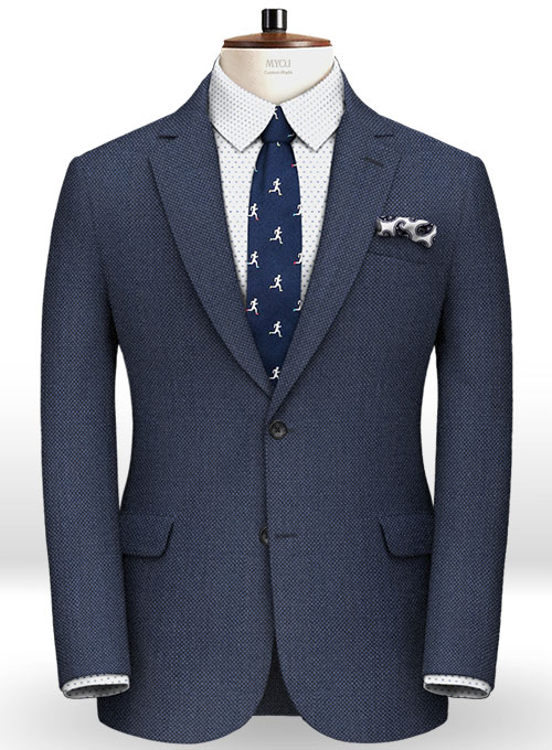 Napolean Birdseye Royal Blue Wool Jacket