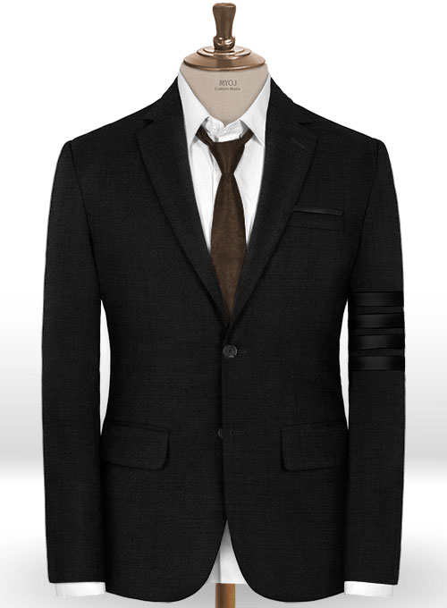 Napolean Black Wool Black Bar Jacket