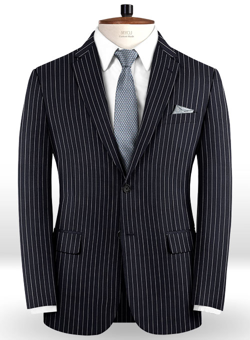 Napolean Dark Blue Stripe Wool Jacket