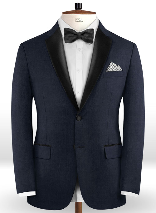 Napolean Dark Blue Wool Tuxedo Jacket