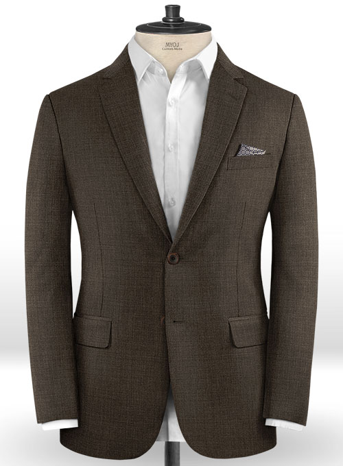 Napolean Sharkskin Dark Brown Wool Jacket