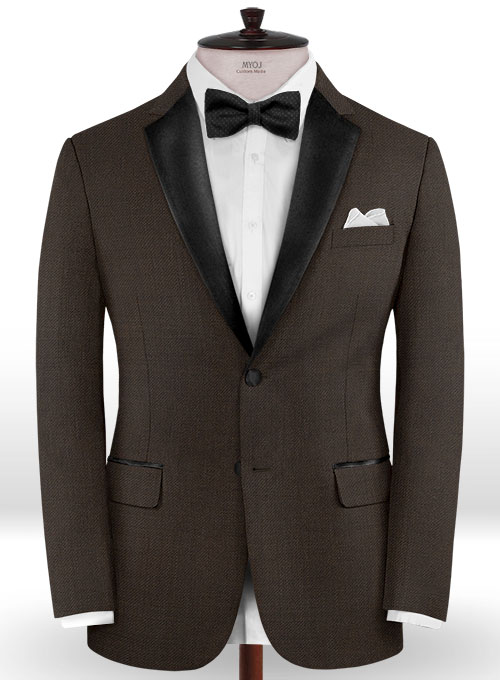 Napolean Dark Brown Wool Tuxedo Jacket