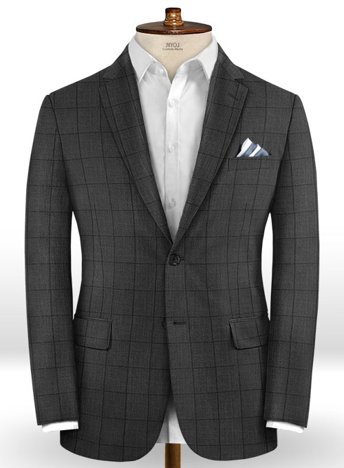 Napolean Fissa Charcoal Wool Jacket