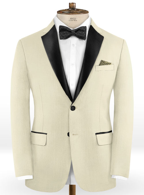 Napolean Light Beige Wool Tuxedo Jacket