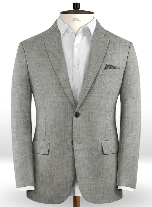 Napolean Sharkskin Light Gray Wool Jacket