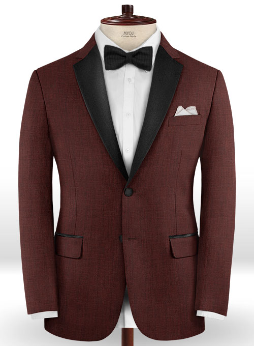 Napolean Melange Wine Wool Tuxedo Jacket