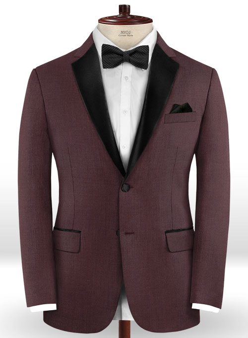 Napolean Wine Wool Tuxedo Jacket