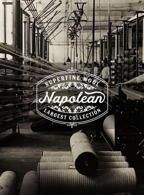 Napolean Slate Blue Wool Black Bar Jacket - Click Image to Close
