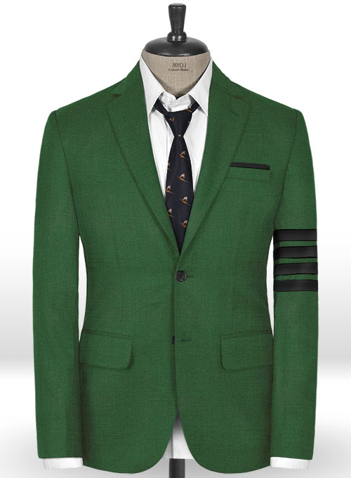 Napolean Yale Green Wool Black Bar Jacket