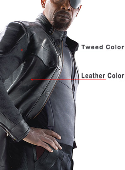 Black Avengers Age of Ultron Nick Fury Leather Jacket - 3XL