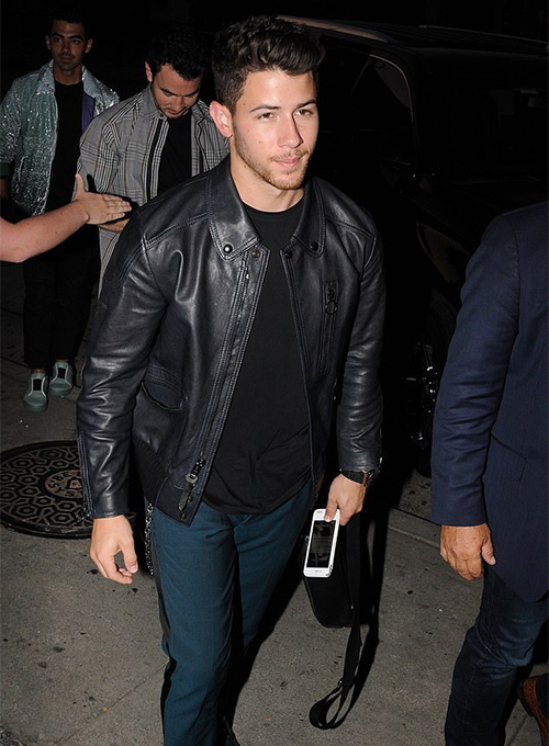 Nick Jonas Leather Jacket #1