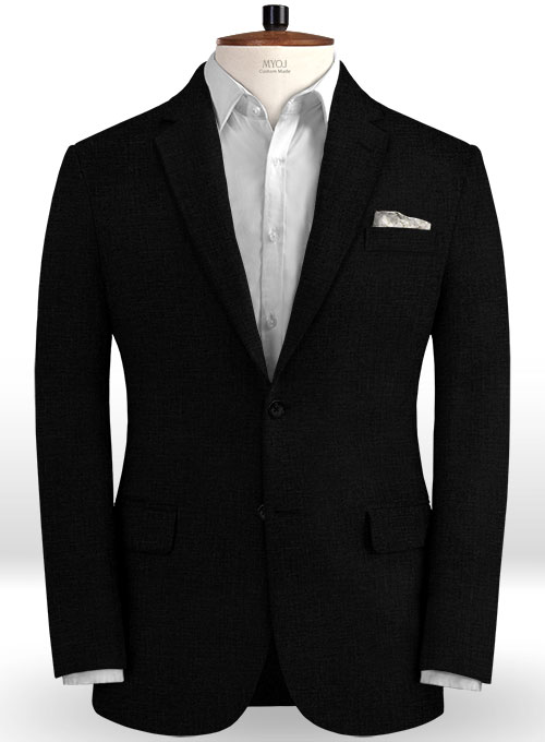 Pure Black Linen Jacket