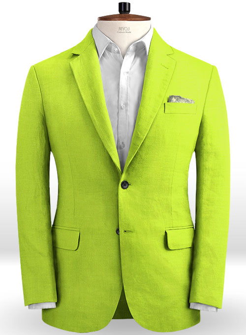 Pure Neon Green Linen Jacket