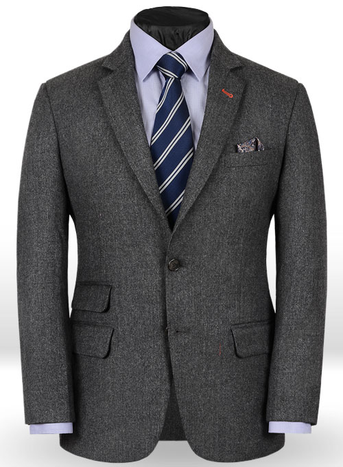 Reda Flannel Dark Gray Pure Wool Jacket