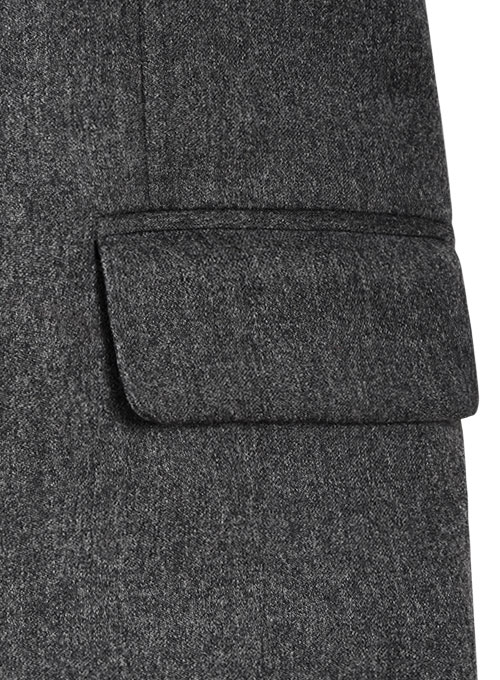 Reda Flannel Dark Gray Pure Wool Jacket - Click Image to Close