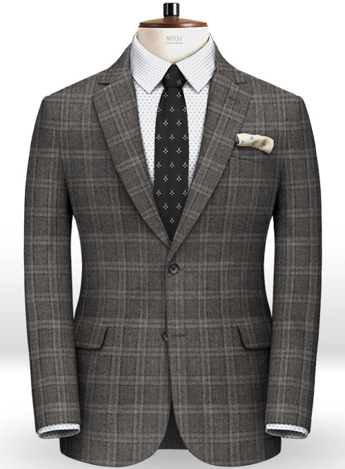 Reda Homme Gray Checks Pure Wool Jacket