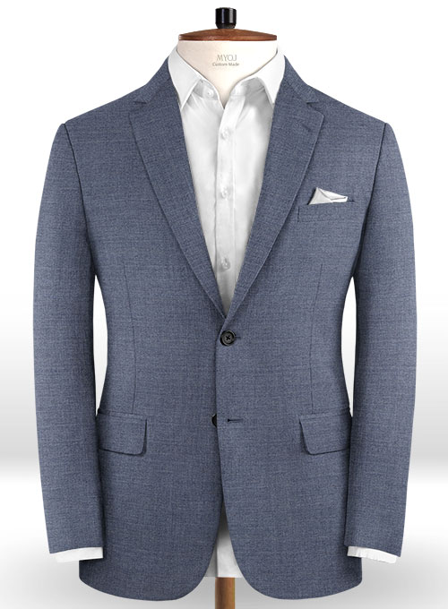 Reda Steel Blue Pure Wool Jacket