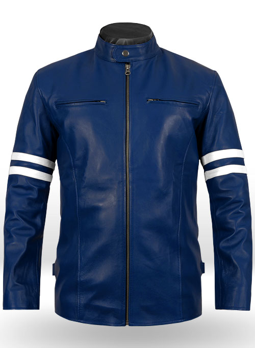 Rich Blue Leather Jacket # 887