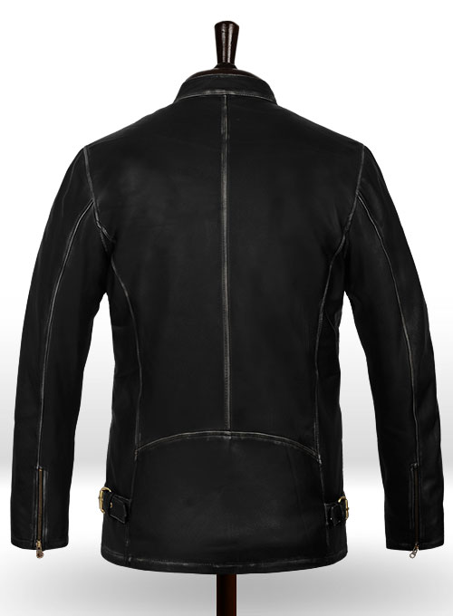 Rubbed Black Aron Taylor Johnson Godzilla 2014 Leather Jacket