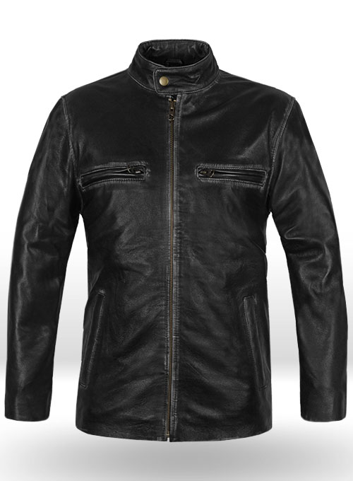 Rubbed Black Mark Wahlberg Contraband Leather Jacket