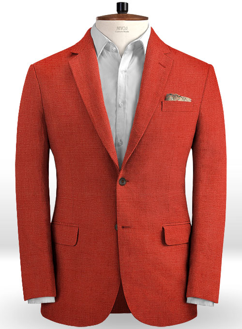 Safari Red Cotton Linen Jacket