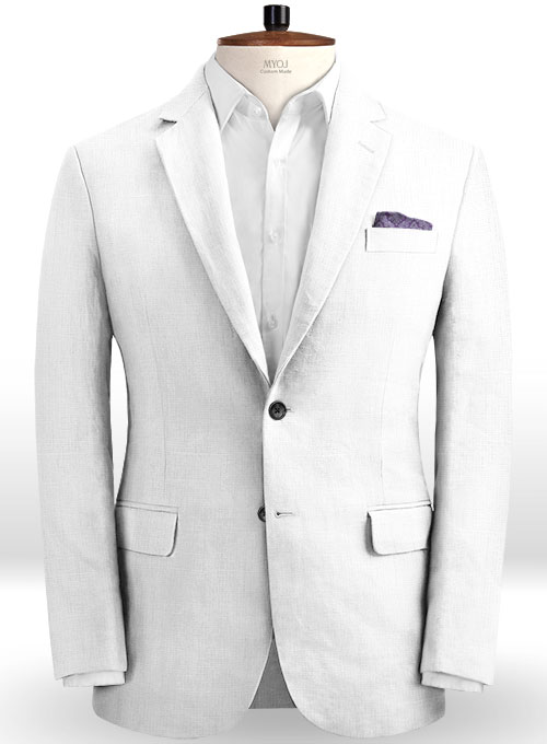 Safari White Cotton Linen Jacket