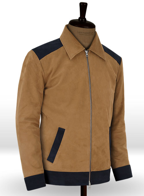 Soft Saddle Brown Suede Cristiano Ronaldo Leather Jacket #1 - Click Image to Close