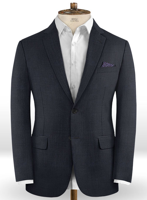 Sharkskin Blue Wool Jacket