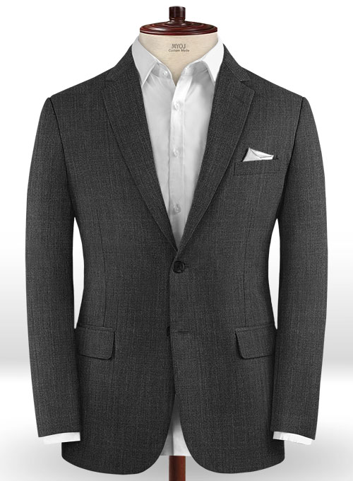 Sharkskin Charcoal Wool Jacket