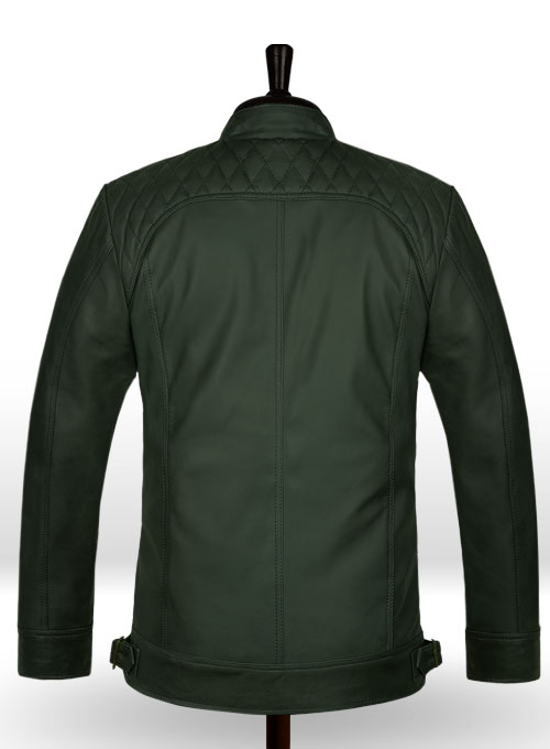 Soft Deep Olive Leather Jacket # 653 - Click Image to Close