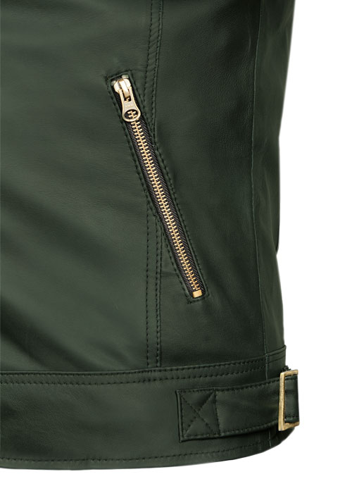 Soft Deep Olive Leather Jacket # 653 - Click Image to Close