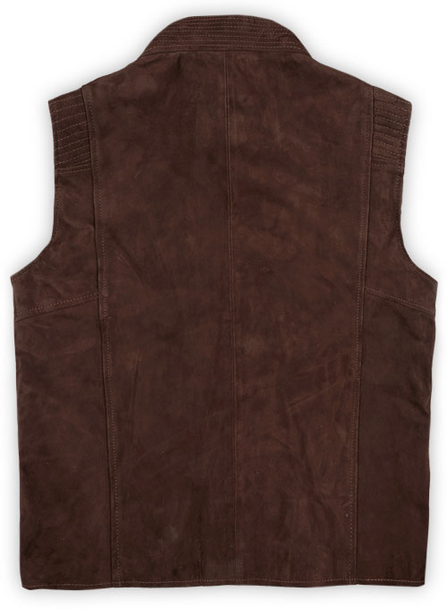 Soft Dark Brown Suede Leather Vest # 354 - Click Image to Close