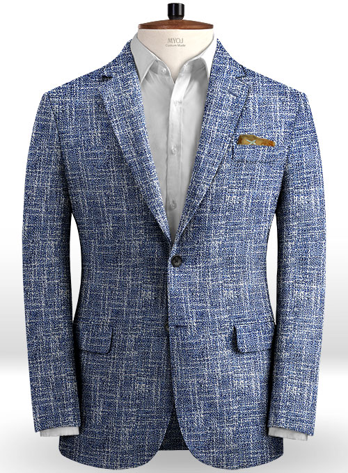 Solbiati Basket Blue Linen Jacket