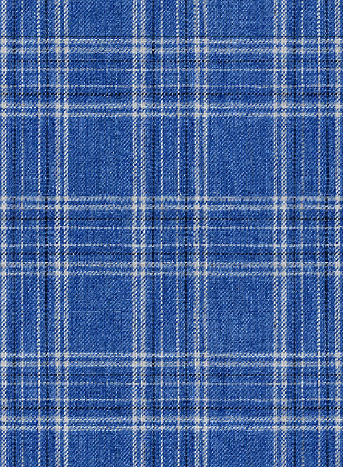 Solbiati Blue Square Linen Jacket - Click Image to Close