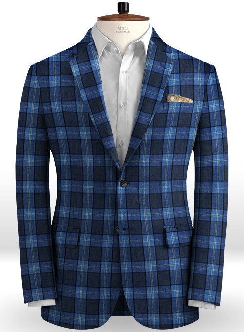 Solbiati Blue Glen Linen Jacket