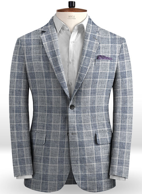 Solbiati Gray Checks Linen Jacket