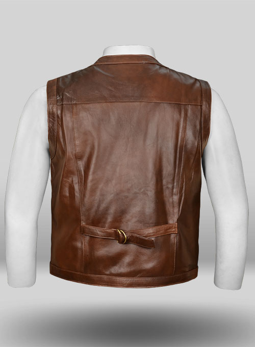 Spanish Brown Chris Pratt Jurassic World Leather Vest - Click Image to Close