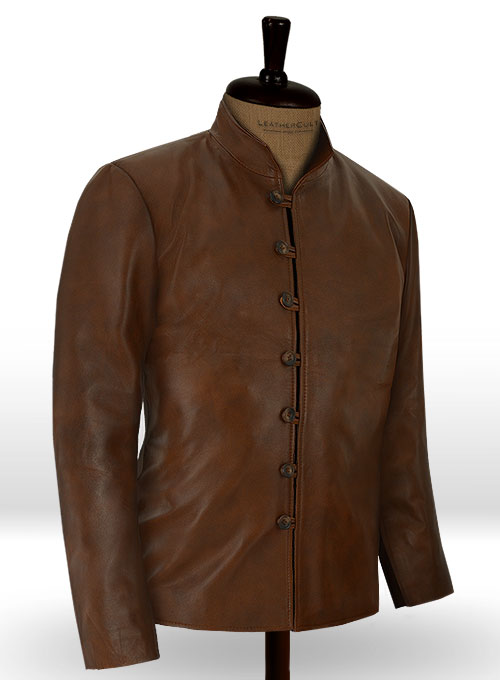 Spanish Brown Tom Riley Da Vinci's Demons Leather Jacket - Click Image to Close