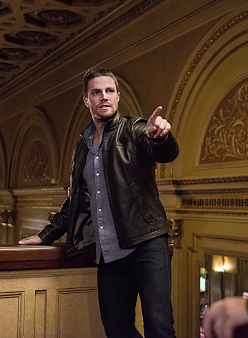 Stephen Amell Arrow Leather Jacket - Click Image to Close